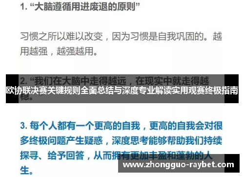 欧协联决赛关键规则全面总结与深度专业解读实用观赛终极指南