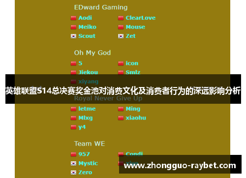 英雄联盟S14总决赛奖金池对消费文化及消费者行为的深远影响分析